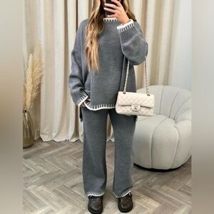 Two pieces sweater outfit set